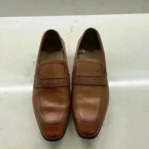 Men's Express Brown Leather Loafers Size 12